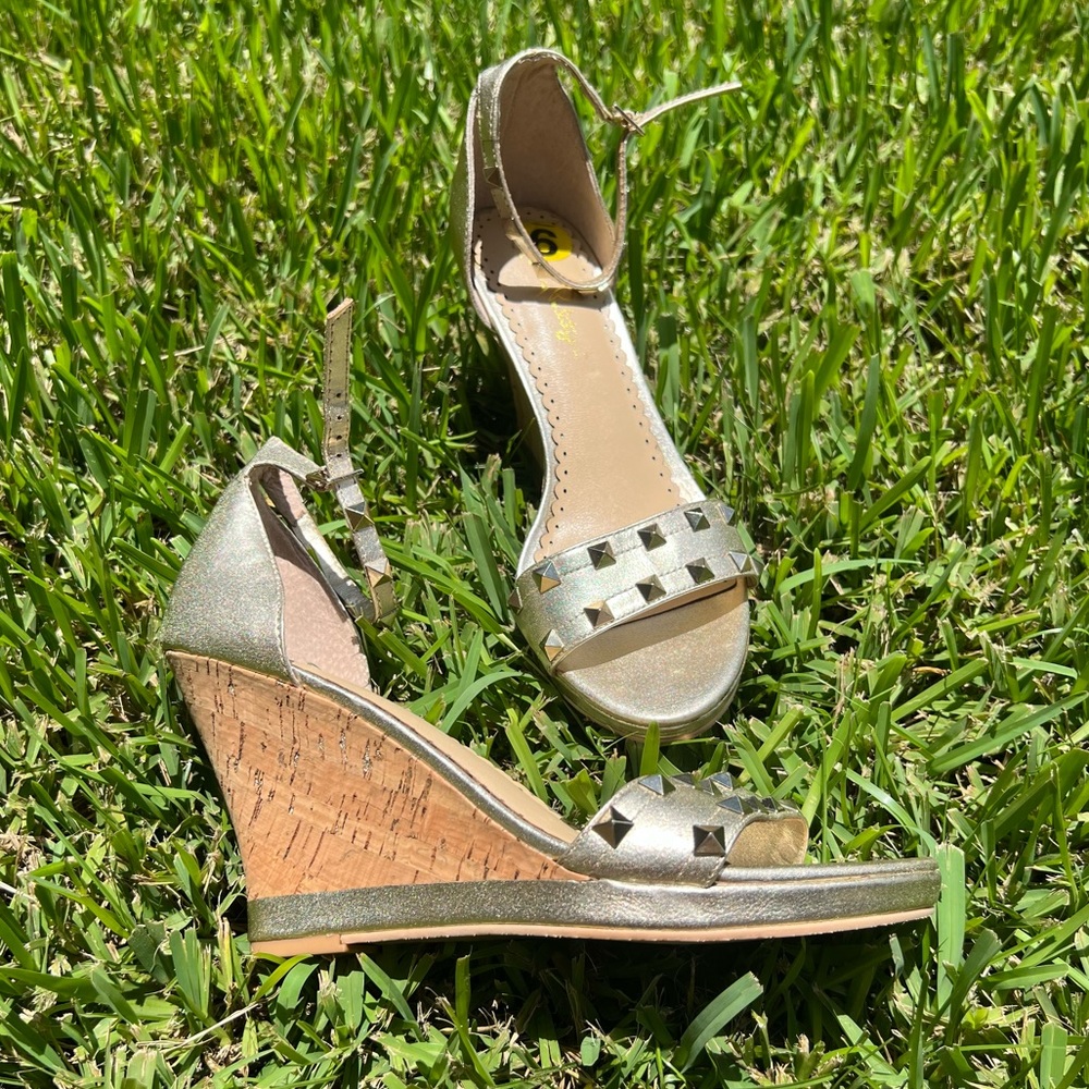 Lilly Pulitzer studded wedges
